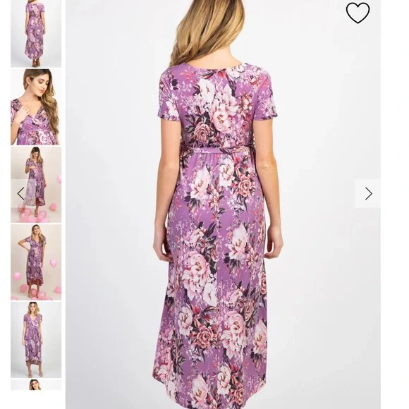 Pink Blush Maternity Wrap Dress - Picture 2 of 5